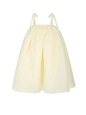 Selkie Pale Yellow Tie-Shoulder Midi Dress